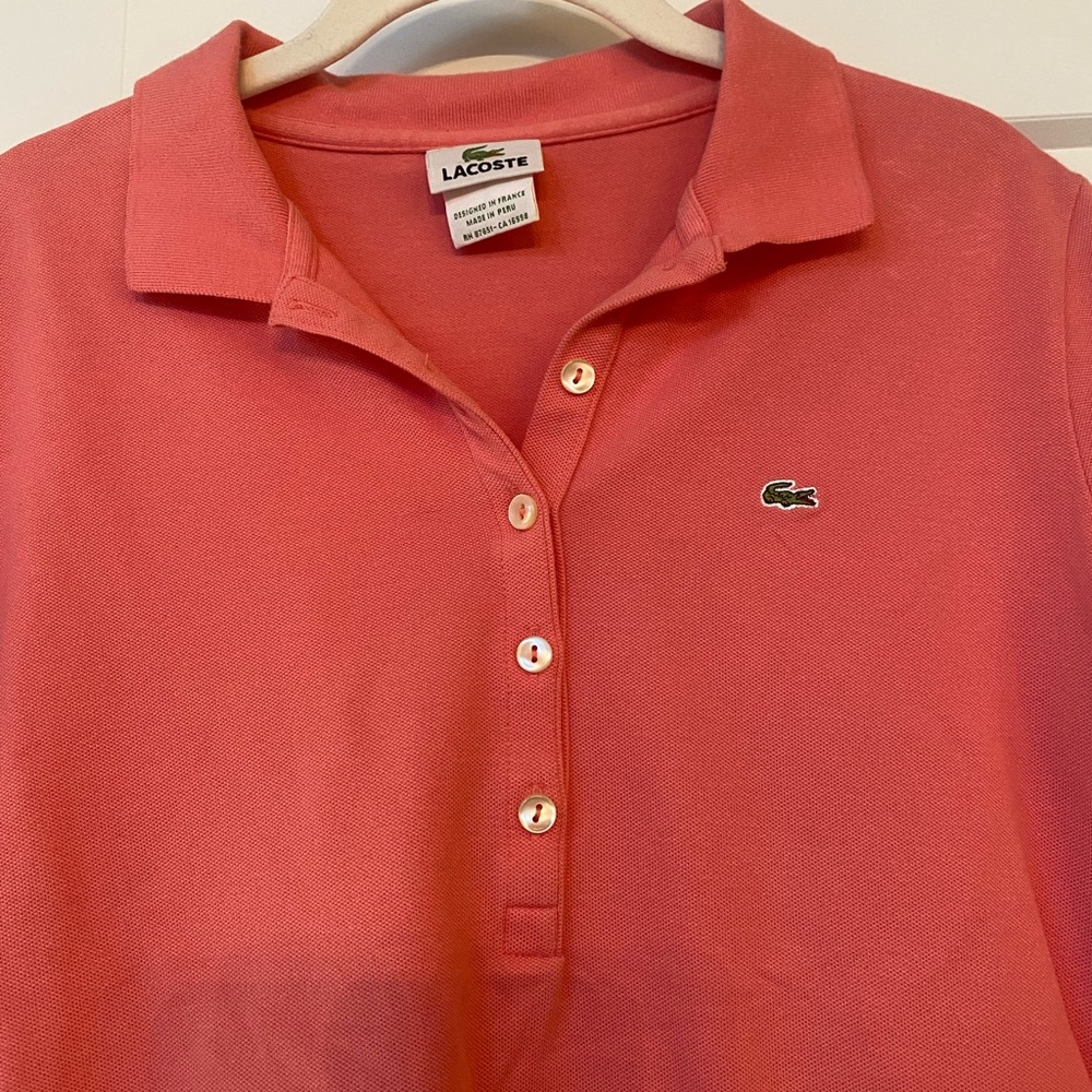 Lacoste Women's salmon Polo Shirt - Picture 2 of 5